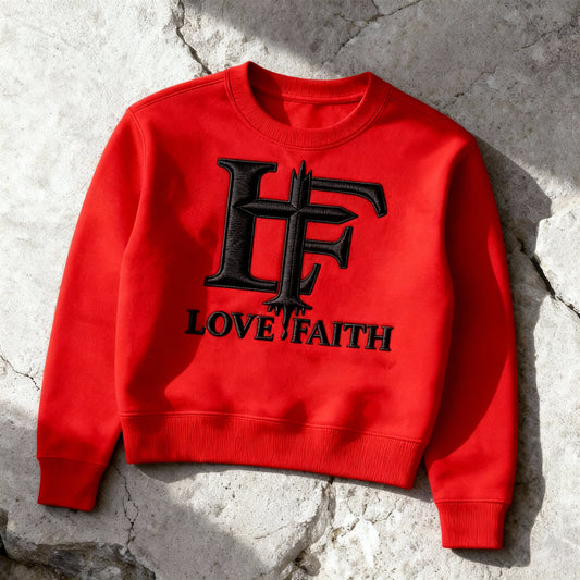 Love-Faith-Sweat Shirt-Red